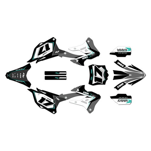 kawasaki kx85 graphics kit 2022-2025 stellar series teal