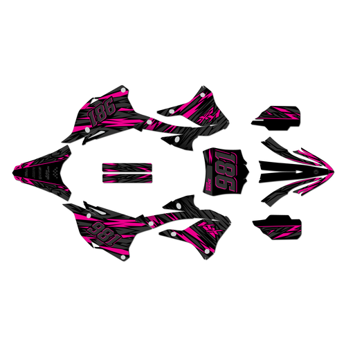 kawasaki kx85 graphics kit 2022-2025 twitch series magenta