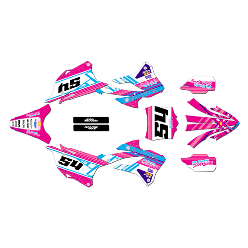 kawasaki kx112 graphics kit 2022-2025 split series pink