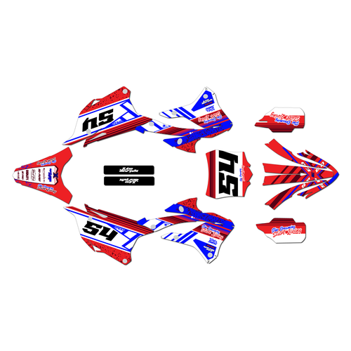 kawasaki kx112 graphics kit 2022-2025 split series red-blue