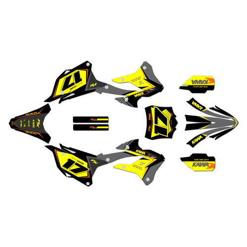 kawasaki kx112 graphics kit 2022-2025 stellar series yellow