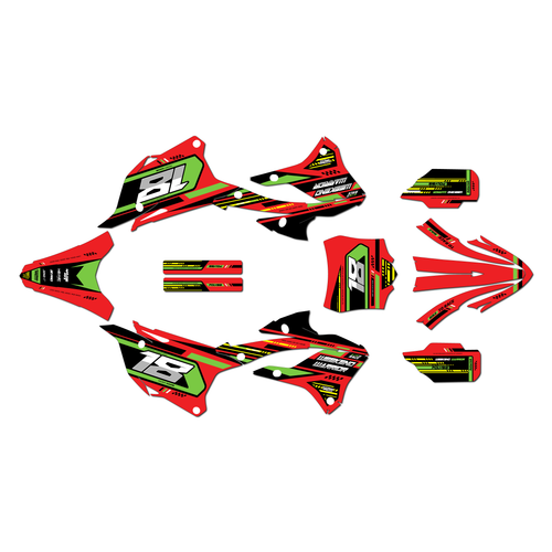 kawasaki kx85 graphics kit 2022-2025 warrior series red