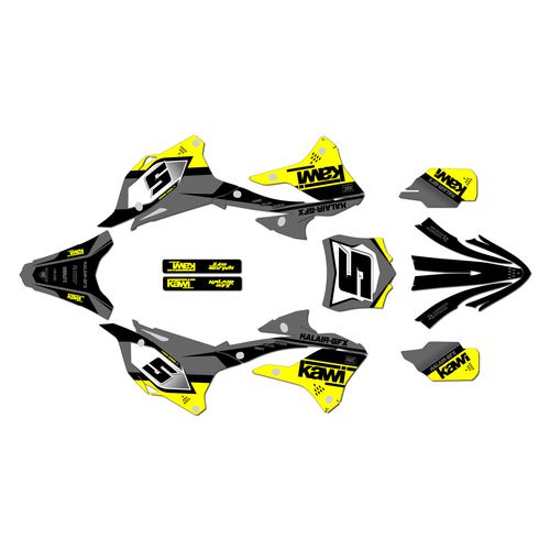 kawasaki kx112 graphics kit 2022-2025 venom series yellow