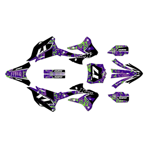 kawasaki kx112 graphics kit 2022-2025 warfare series purple