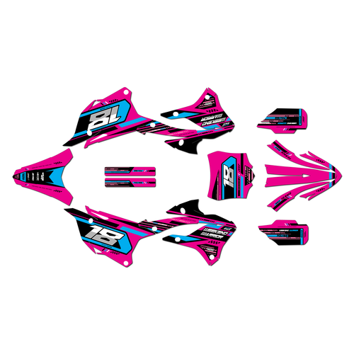 kawasaki kx112 graphics kit 2022-2025 warrior series magenta