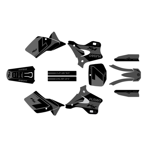 kawasaki kx125 graphics kit 1995-1998 legend series smoke
