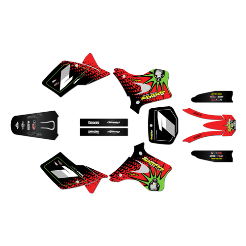 kawasaki kx250 graphics kit 1995-1998 lancaster series red