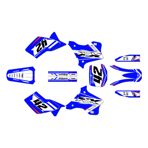 kawasaki kx125 graphics kit 1995-1998 lethal series blue