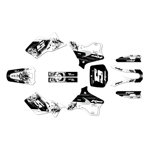 kawasaki kx250 graphics kit 1995-1998 night-city series white