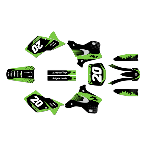 kawasaki kx125 graphics kit 1995-1998 spear series green