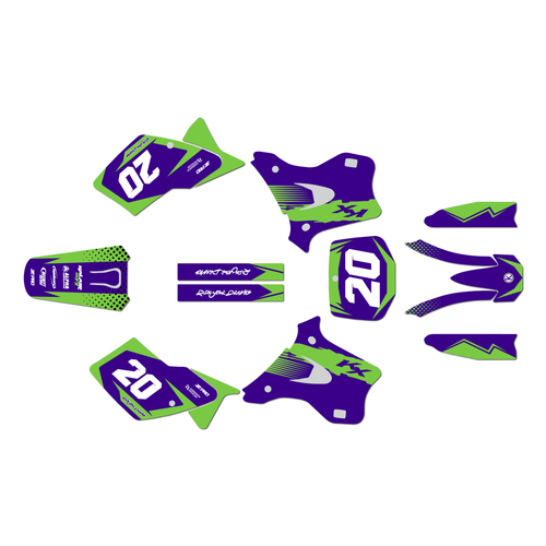 kawasaki kx125 graphics kit 1995-1998 spear series purple