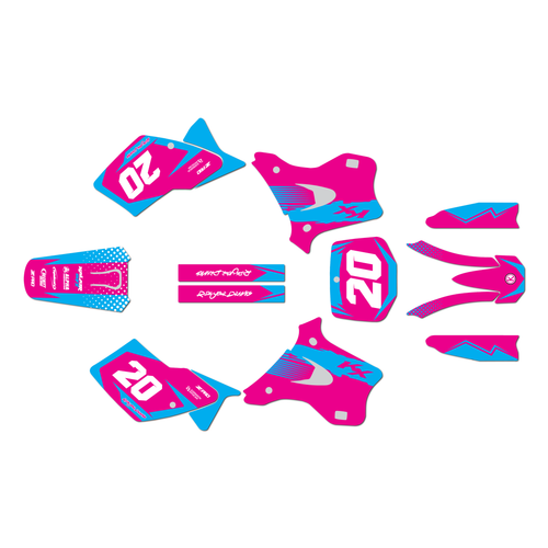 kawasaki kx250 graphics kit 1995-1998 spear series magenta