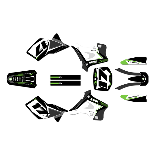 kawasaki kx125 graphics kit 1995-1998 stellar series green