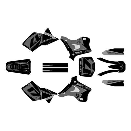 kawasaki kx125 graphics kit 1995-1998 stellar series smoke