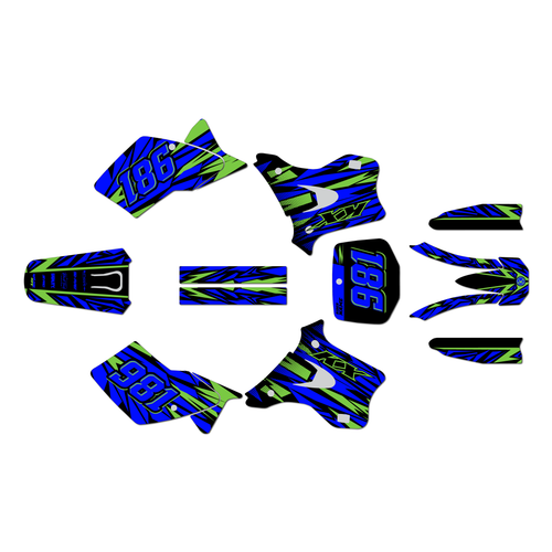 kawasaki kx250 graphics kit 1995-1998 twitch series blue