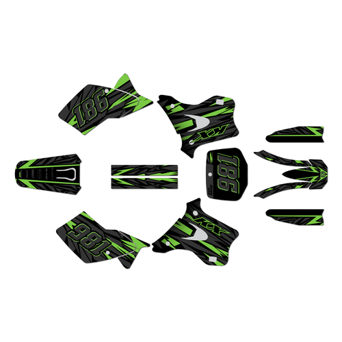 kawasaki kx125 graphics kit 1995-1998 twitch series green