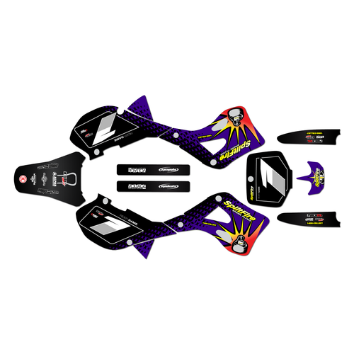 kawasaki kx125 graphics kit 1999-2002 lancaster series purple