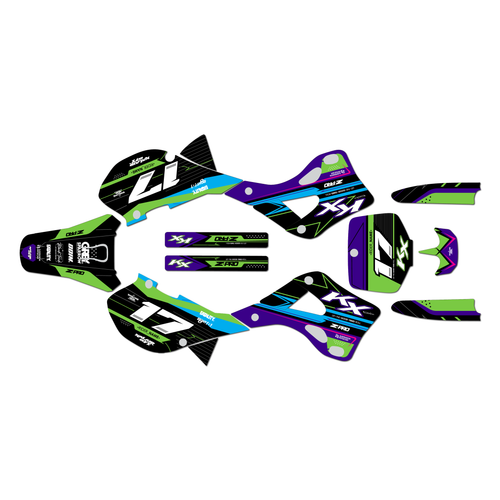kawasaki kx250 graphics kit 1999-2002 axis series green