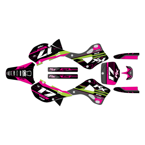kawasaki kx250 graphics kit 1999-2002 axis series magenta