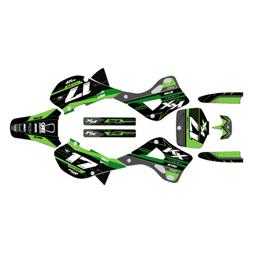 kawasaki kx250 graphics kit 1999-2002 axis series green-2