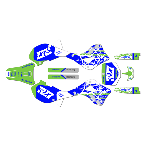 kawasaki kx125 graphics kit 1999-2002 rail series blue