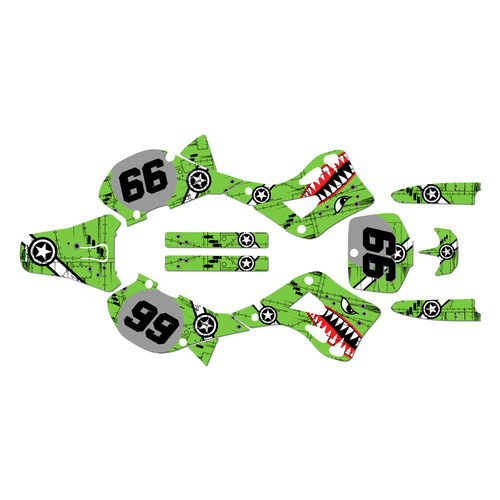 kawasaki kx250 graphics kit 1999-2002 predator series green