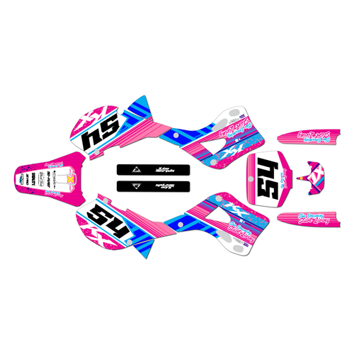kawasaki kx125 graphics kit 1999-2002 split series pink