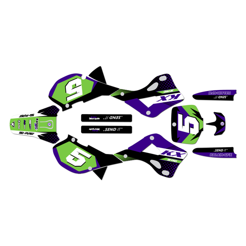 kawasaki kx125 graphics kit 1999-2002 turbo series purple