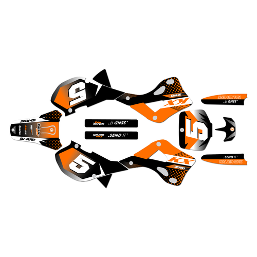 kawasaki kx125 graphics kit 1999-2002 turbo series orange