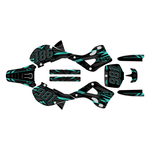kawasaki kx125 graphics kit 1999-2002 twitch series teal