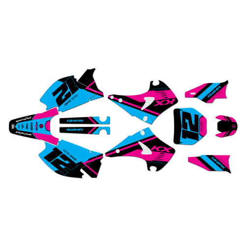 kawasaki kx125 graphics kit 2003-2008 enigma series magenta