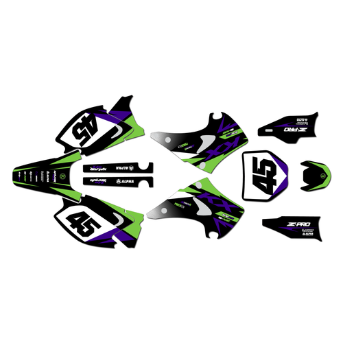 kawasaki kx250 graphics kit 2003-2008 division series purple