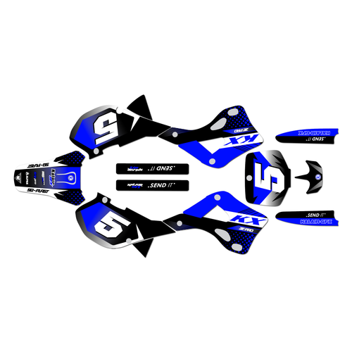 kawasaki kx250 graphics kit 1999-2002 turbo series blue