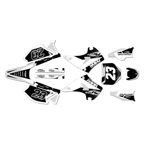 kawasaki kx125 graphics kit 2003-2008 evader series white