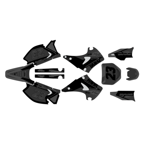 kawasaki kx125 graphics kit 2003-2008 evader series smoke