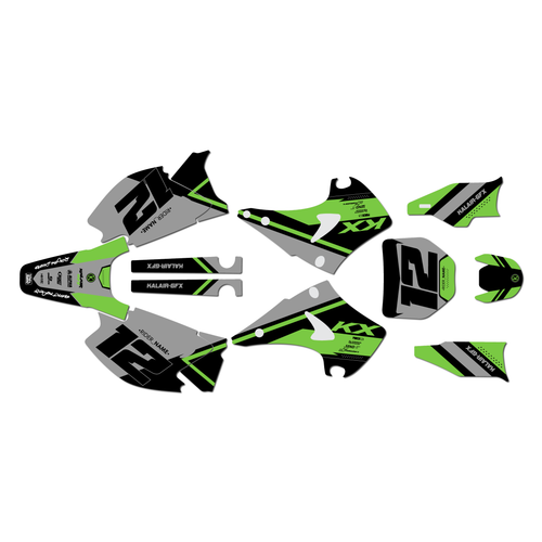 kawasaki kx250 graphics kit 2003-2008 enigma series green