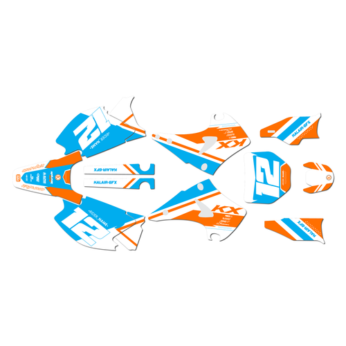 kawasaki kx250 graphics kit 2003-2008 enigma series orange