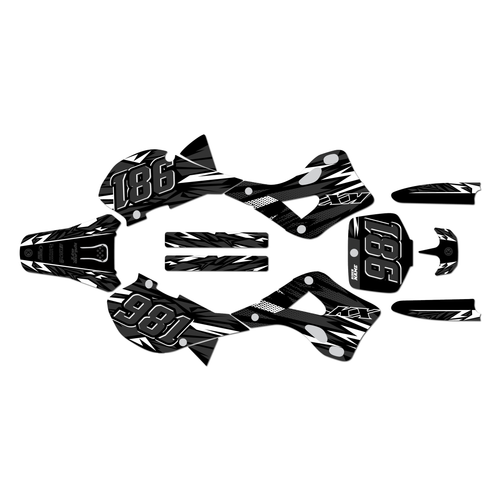 kawasaki kx250 graphics kit 1999-2002 twitch series white
