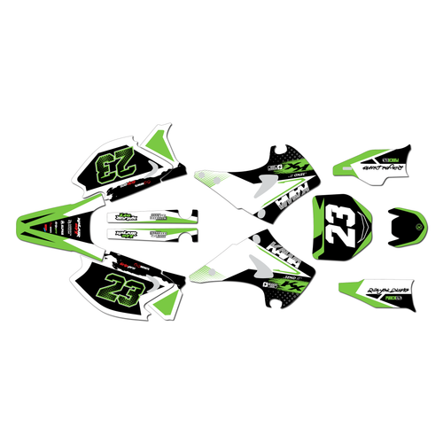 kawasaki kx250 graphics kit 2003-2008 evader series green