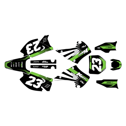 kawasaki kx125 graphics kit 2003-2008 fh series green