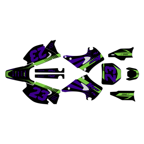 kawasaki kx125 graphics kit 2003-2008 fh series green-purple