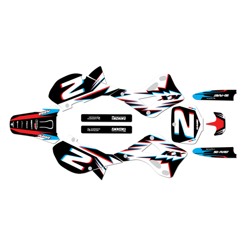 kawasaki kx125 graphics kit 1999-2002 vision series white