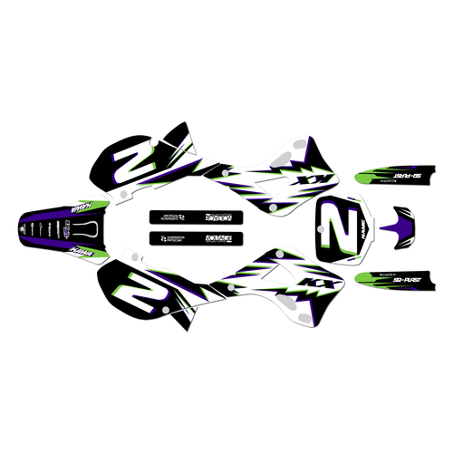 kawasaki kx125 graphics kit 1999-2002 vision series green