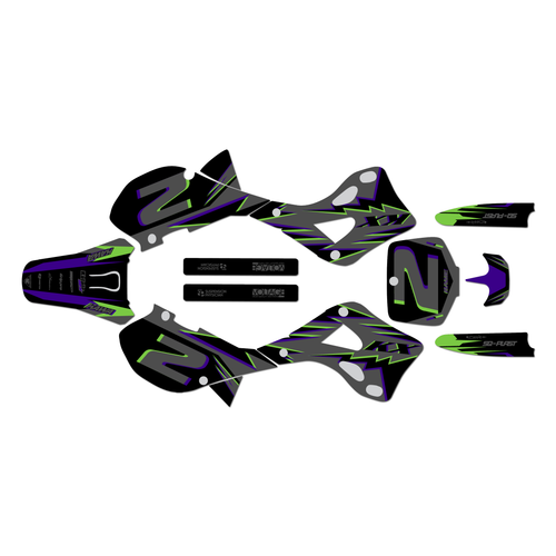 kawasaki kx125 graphics kit 1999-2002 vision series purple