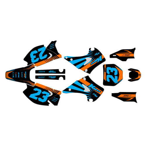 kawasaki kx250 graphics kit 2003-2008 fh series orange