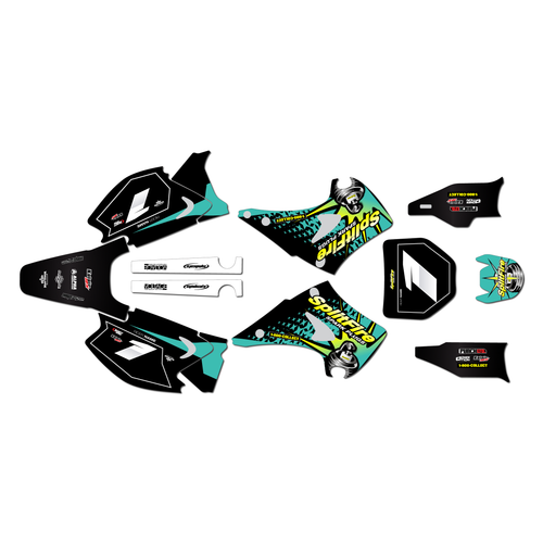 kawasaki kx125 graphics kit 2003-2008 lancaster series teal
