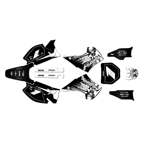 kawasaki kx125 graphics kit 2003-2008 lancaster series white