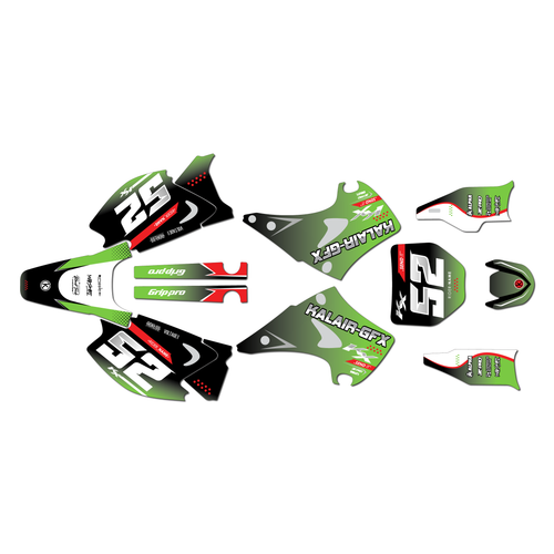 kawasaki kx125 graphics kit 2003-2008 ominous series green