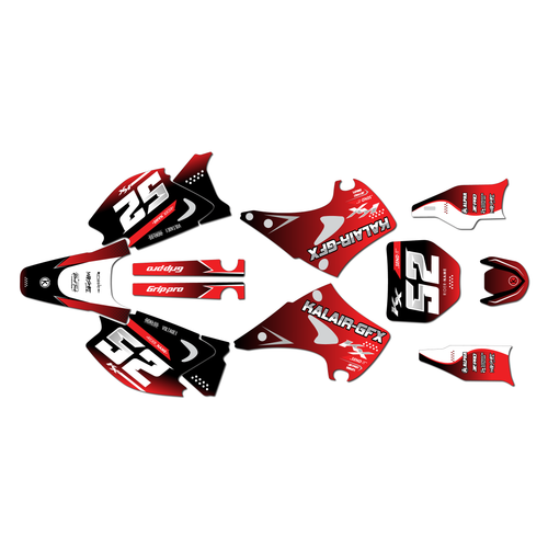 kawasaki kx125 graphics kit 2003-2008 ominous series red