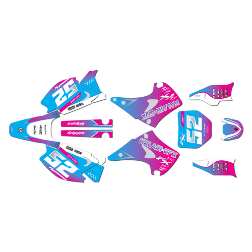 kawasaki kx125 graphics kit 2003-2008 ominous series magenta